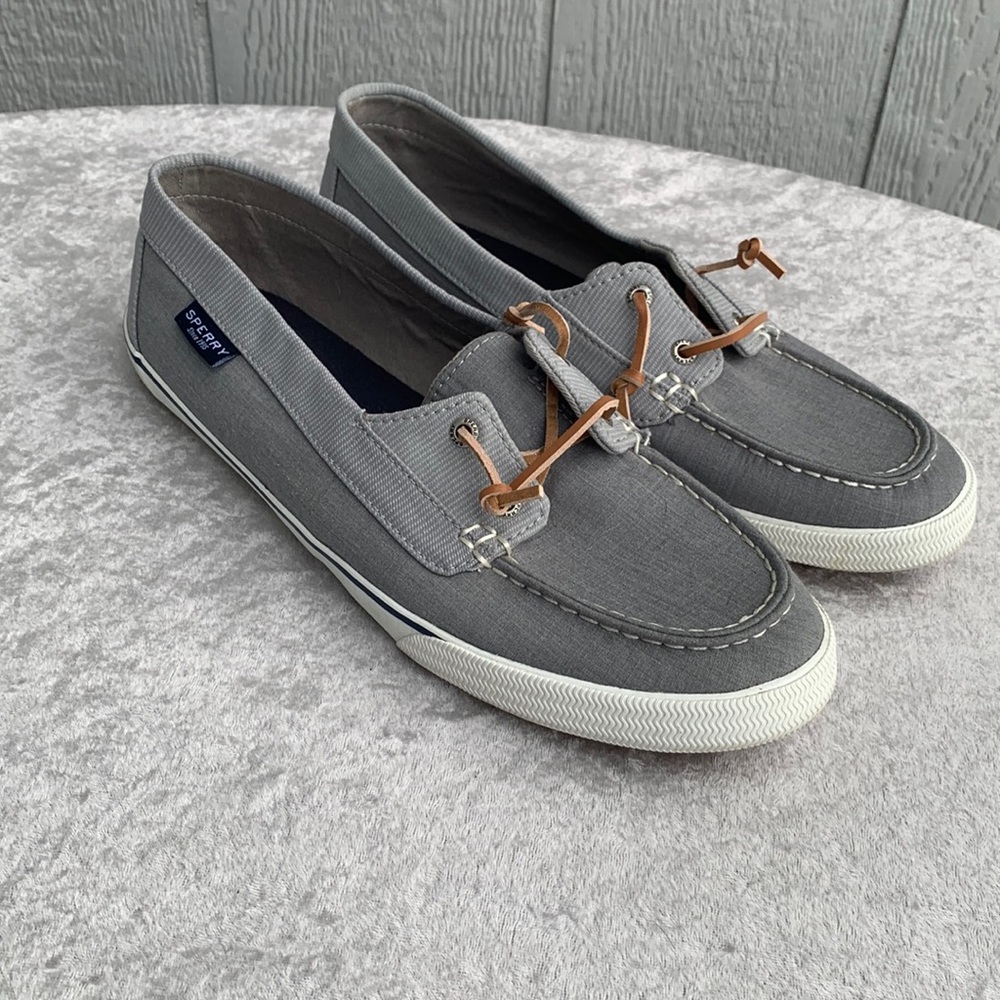 Women’s Gray Sperry top slider loafers shoes 12